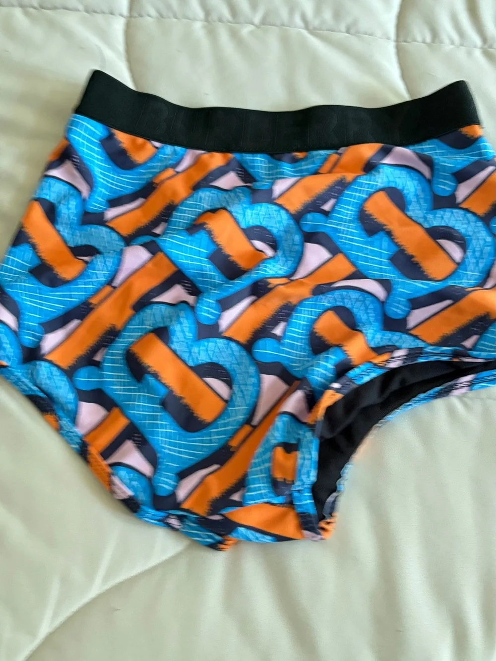 Burberry Women's Swim Bikini Bottoms in Black, Blue, Orange